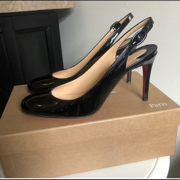 Christian Louboutin Patent Miss Gena Sling Pumps - Picture 6 of 7